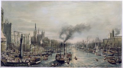Pool of London from London Bridge, 1841 by William Parrott